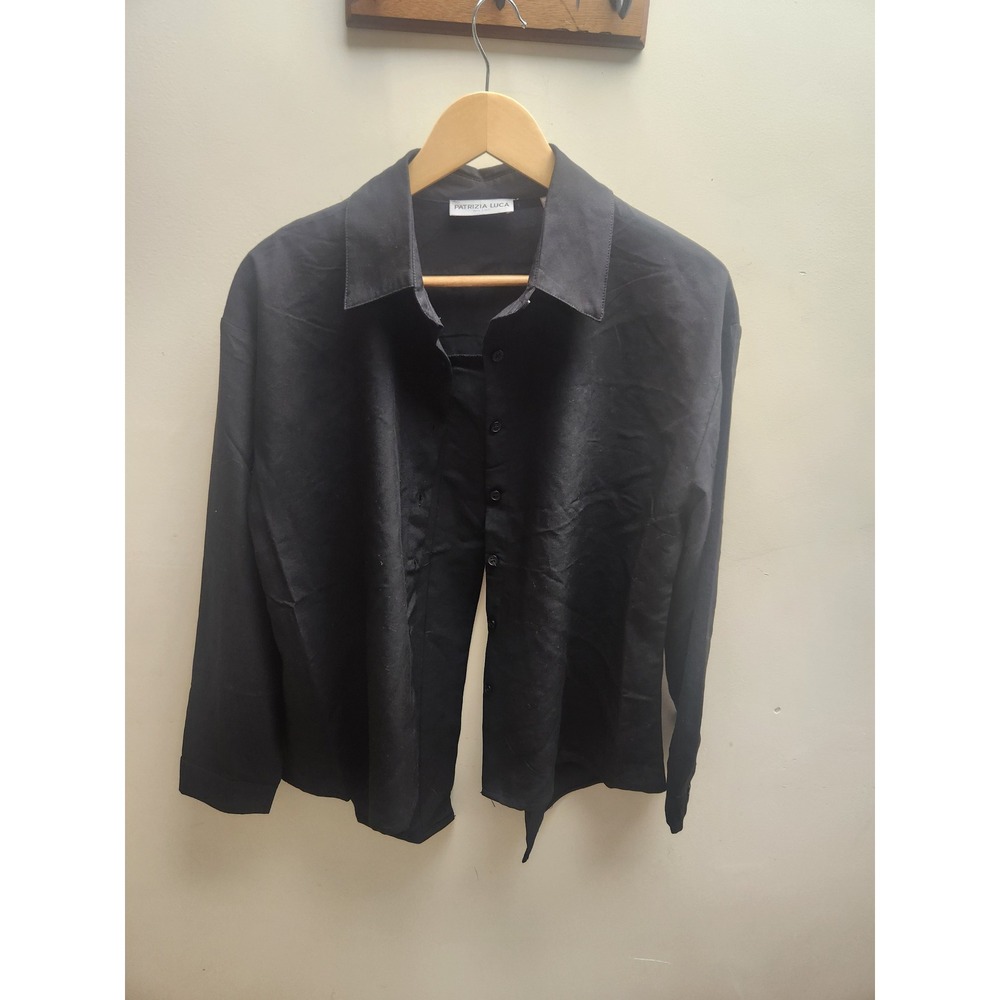 PATRIZIA LUCA MILANO Black Button Down Shirt S‎ M